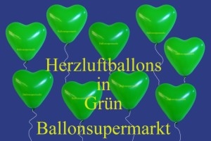 grüne herzluftballons