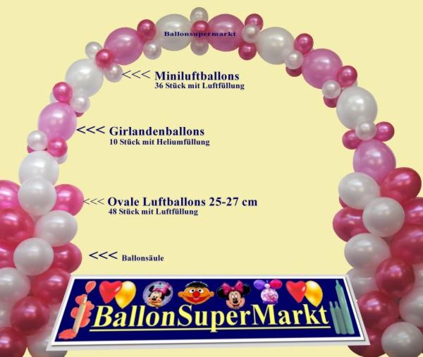 Ballongirlande aus Luftballons, Ballondekoration Hochzeit