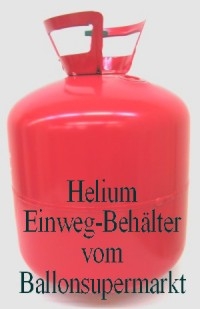 Helium-Einwegflasche zum Befüllen der weissen Luftballons zur Ballondekoration Hochzeit