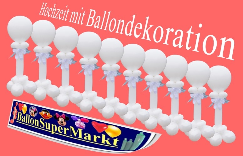 Hochzeit mit Ballondekoration in Weiß