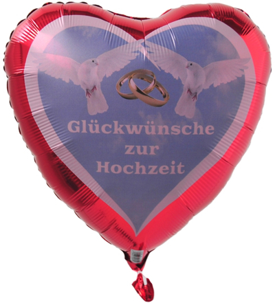 Luftballon zur Hochzeit, Glückwünsche zur Hochzeit