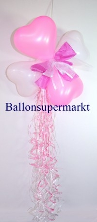 Ballondekoration Hochzeit mit Mini-Herzluftballons