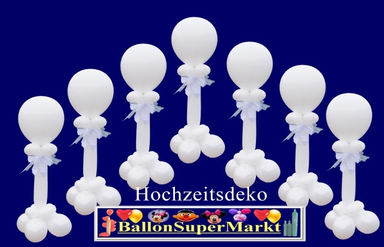ballondekoration hochzeit: säulen aus grazilen luftballons