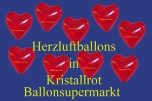 kristallrote herzluftballons